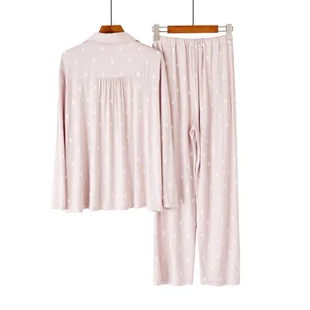 

Jacquard Pajamas Women Spring and Autumn Modal Bear Print Loose Soft Long-sleeved Trousers Woman Pijama Set Conjunto Pijama