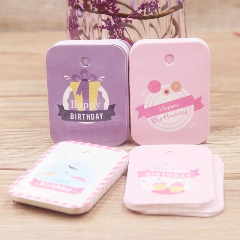 Новый diy 5 5x4 см модный стиль тег для happy birthday 50 тег/50 с нитками
