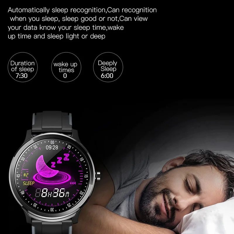  SN80 Smart watch IP68 Waterproof 1.3 inch Full touch round screen Blood Oxygen Men Sport Smartwatch - 4000191017397