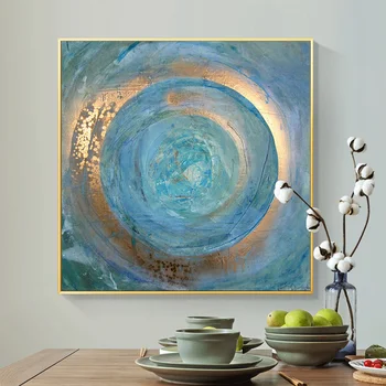

Nordic Abstract Art Blue Oil Painting on Canvas Scandinavian Posters and Prints Cuadros Wall Art Pictures for Living Room Decor