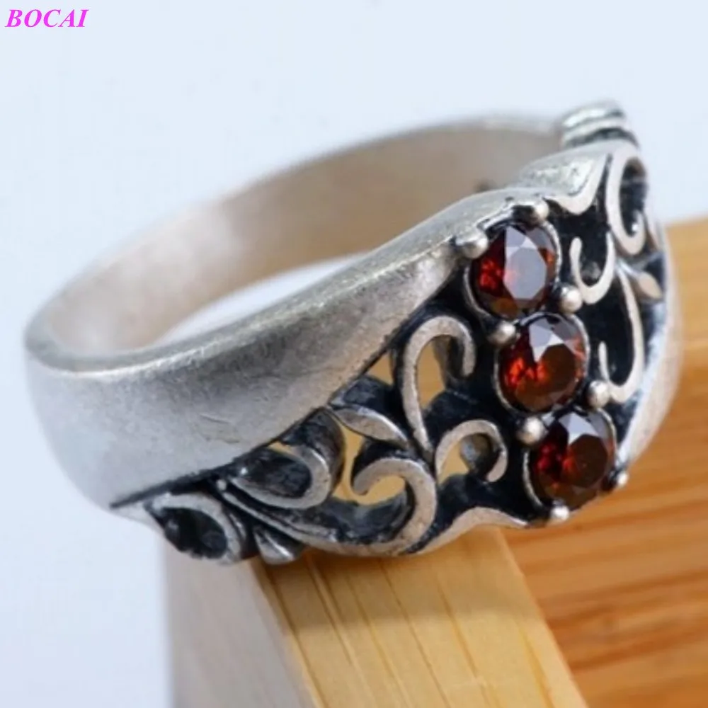 BOCAI S999 чистый серебряные кольца для обувь мужчин и женщин в винтажном стиле