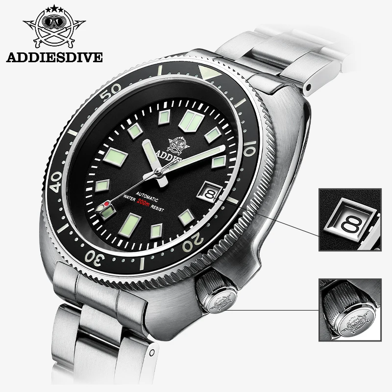 Addiesdive 1970 Abalone 200m Diver Watch Sapphire Undefined Nh35 Automatic  Mechanical Steel Diving Men's Watch - Mechanical Wristwatches - AliExpress
