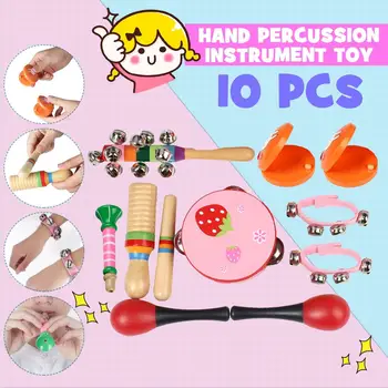 

10Pcs Musical Toy Percussion Safe Toys Musical Instruments Educational Tools Rhythm Kit for Kids Toddlers Early Education