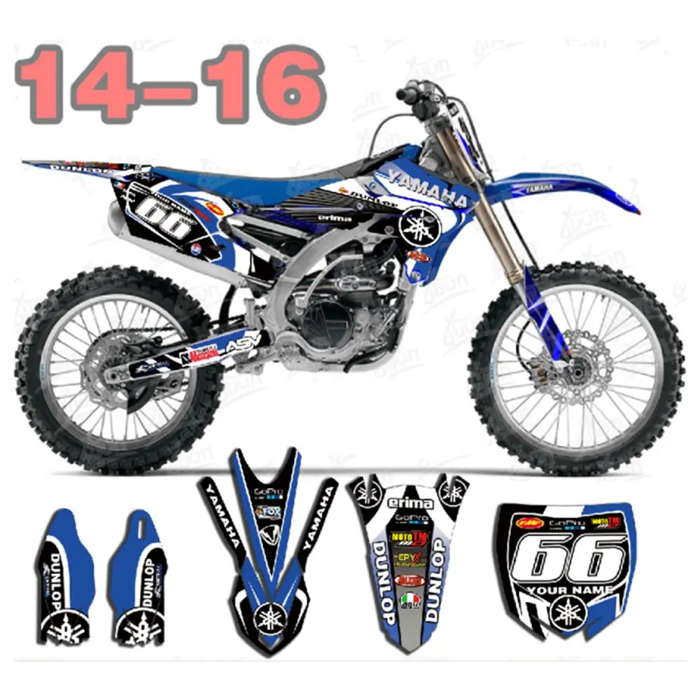 

New Full Graphics Decals Stickers Custom Number Name Glossy Bright Stickers Waterproof for YAMAHA YZF250 2014-2016