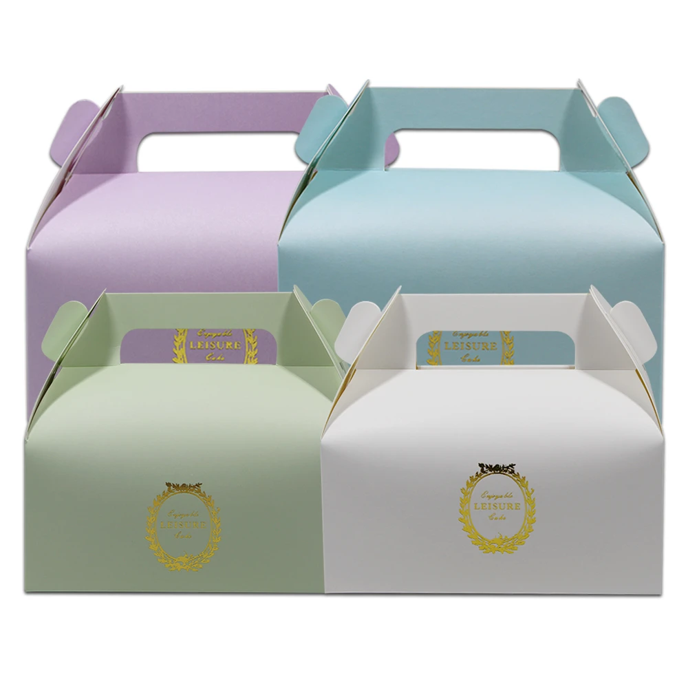 

25pcs/Lot 16.5*9*8cm DIY Gift Package Box For Cupcake Muffin Packing Paperboard LEISURE Golden Printed Handle Box Party Favors