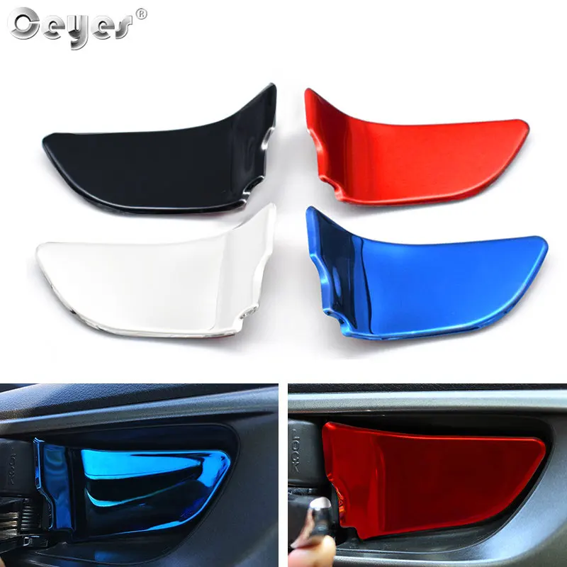 Car Styling Door Bowl Handle Cover Trim Stickers 4pcs For Subaru Forester Outback Legacy Impreza XV 2013 2015 Accessories