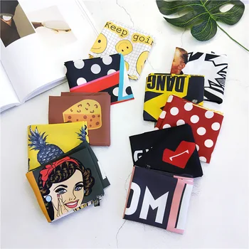 

Dot Cartoon Skinny Scarf Women Cute Hair Tie Band Kerchief Wrist Ribbons Fashion Head Neck Silk Satin Bag Scarfs long silk scarf