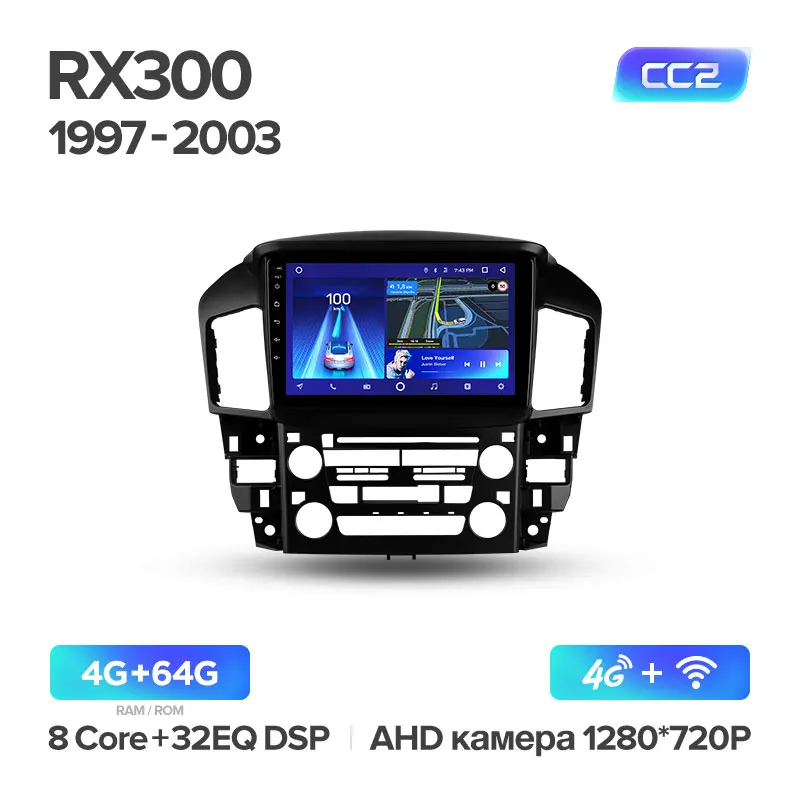 TEYES CC2 Штатная магнитола для Лексус РХ 300 XU10 Lexus RX300 XU10 1997 1998 1999 2002 2003 Android 8.1, до 8-ЯДЕР, до 4+ 64ГБ 32EQ+ DSP 2DIN автомагнитола 2 DIN DVD GPS мультимедиа автомобиля головное устройство - Цвет: RX300 CC2 64G