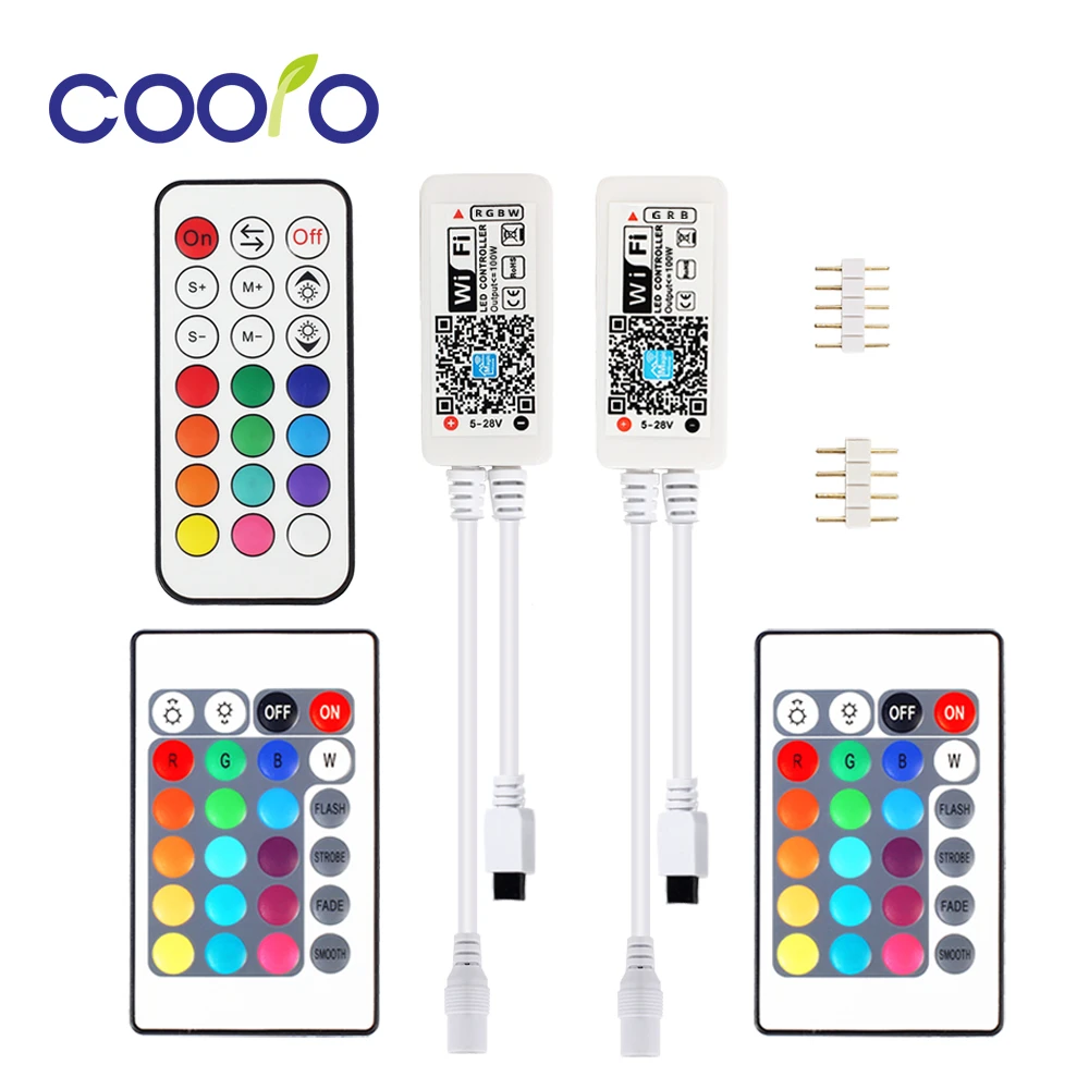 WiFI RGB LEVOU Controlador DC12V Mini RF Com 21Key/24Key IR Controle Remote WiFI RGB LEVOU Controlador DC12V Mini RF Com 21Key/24Key IR Controle Remote