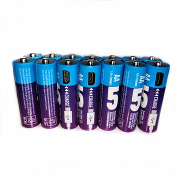 

14Pcs/Lot New 1.5V AA rechargeable battery 1300mwh USB Ni-Zn rechargeable battery for wireless microphone toys