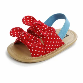 

2020 Summer Baby Princess Infants Bowknot Plaid Striped Floral Party Shoes Non-Slip Baby Beach Shoes