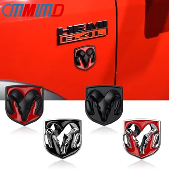 

Car Styling 3D Metal Car Stickers Car Head Grill Tailgate Ram Head Emblem Badge Sticker For Dodge Ram Caliber Auto Accessories