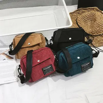 

Fashion Outdoor Waterproof Purse Women Shoulder Bag Corduroy Small Square Bag Coin Wallet Travel Holiday Phone Pocket Organizer