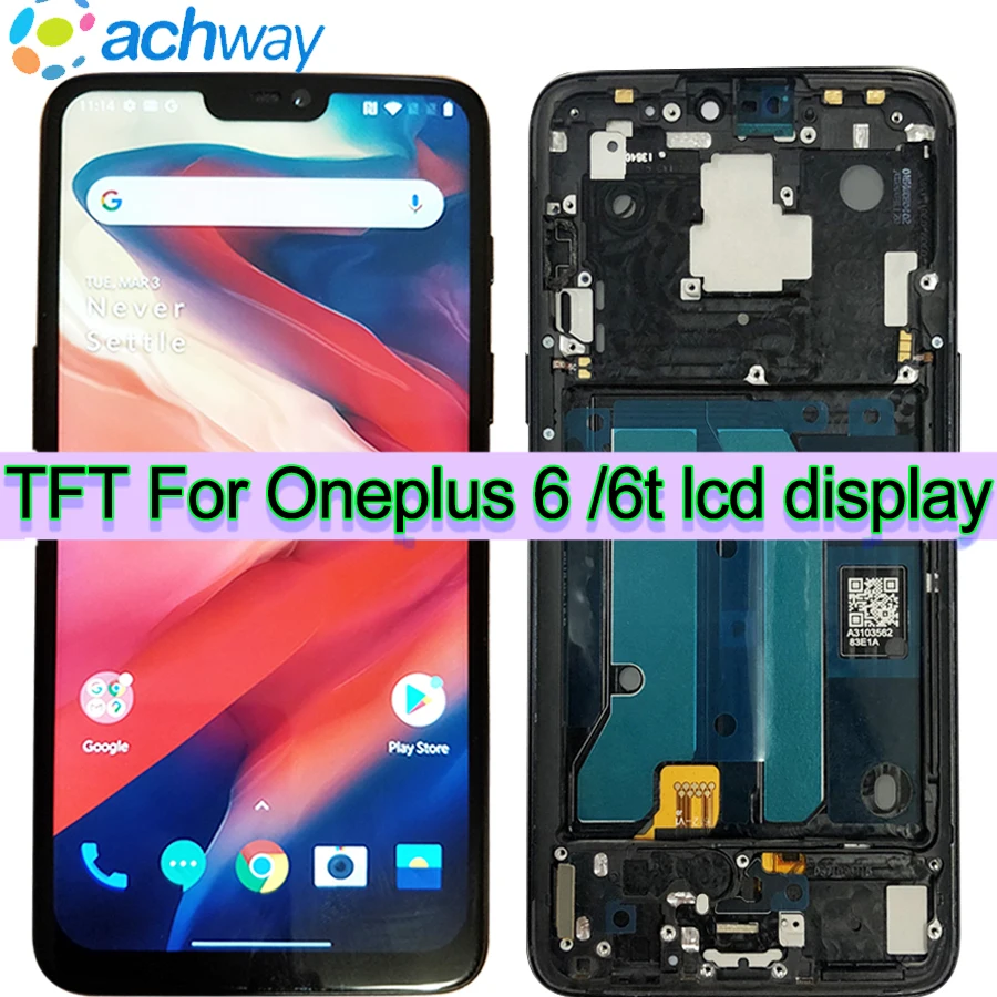 TFT 100% протестированный Oneplus 6 ЖК-дисплей кодирующий преобразователь сенсорного