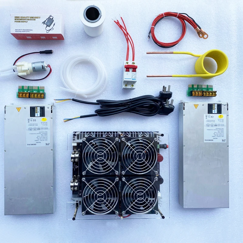 5000W/5KW ZVS Induction Heater Induction Heating PCB Board Heating Machine  Melted Metal + Coil+Pump+ crucible+power supply