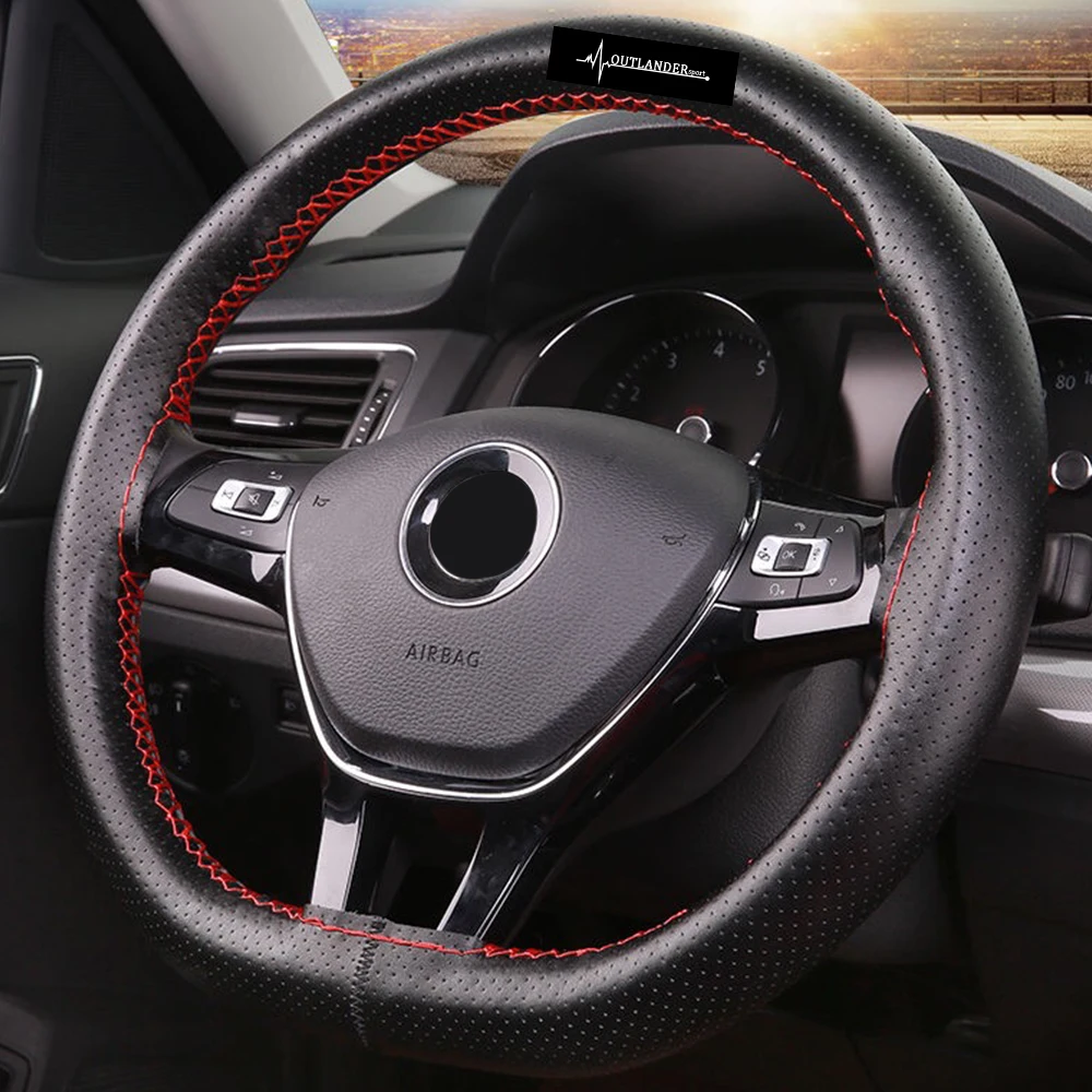 Кожаный чехол рулевого колеса автомобиля для mitsubishi outlander 3 xl 2008 2007 Авто Руль крышка аксессуары