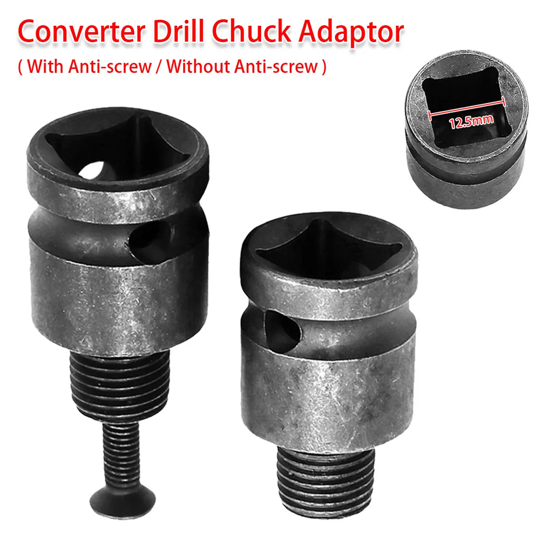 

Trabajo de la madera del Cuarteto Chuck 1/2 taladro Chuck Adaptador convertidor taladro Chuck adaptador para taladro de impacto/Llave de conversión 1/2-20UNF