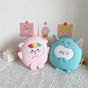 

New Silicone Small Double Back Pink Bear Cute Cartoon Doll Bag Children's Spring Tour Snack Backpack Travel Backpack Girls' Gift