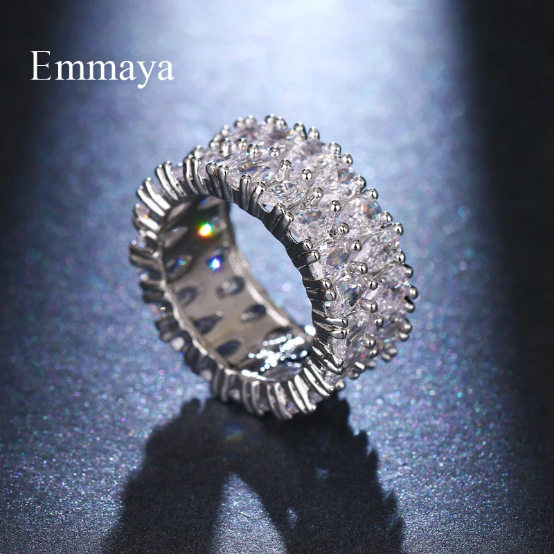 Новое поступление Двухрядное кольцо Emmaya с цирконием класса ААА винтажное