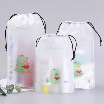 

Cartoon Creative Travel Waterproof Drawstring Top Storage Bag Translucent Business Trip Cosmetics Clothes Organizing Storgage Ba