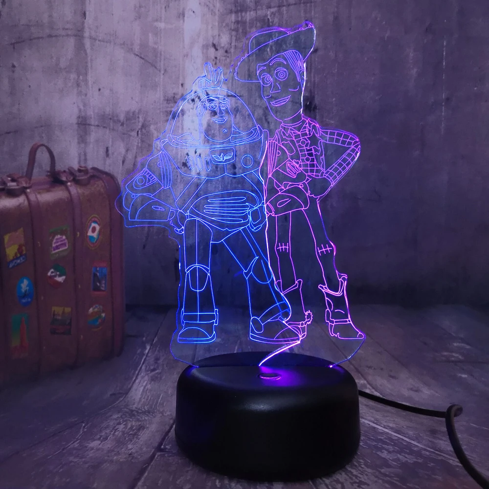 

Toy Story Woody and Buzz Lightyear 3D Lamp Nighlight Room Decorative for Birthday Gift for Teenager Led Night Light Lamp