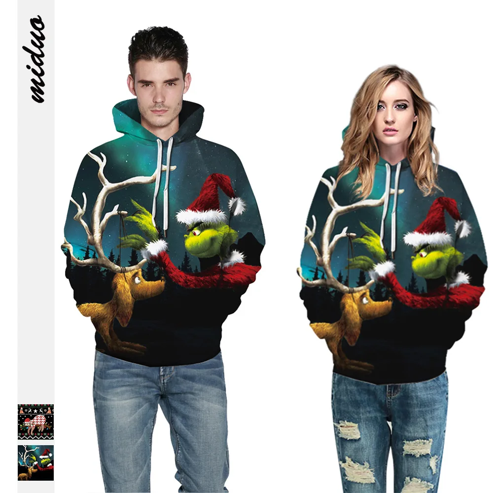 Рождественские толстовки Grinch, толстовки, косплей костюм Grinch, 3D печать, на молнии, толстовка, куртка для мужчин и женщин, свитер