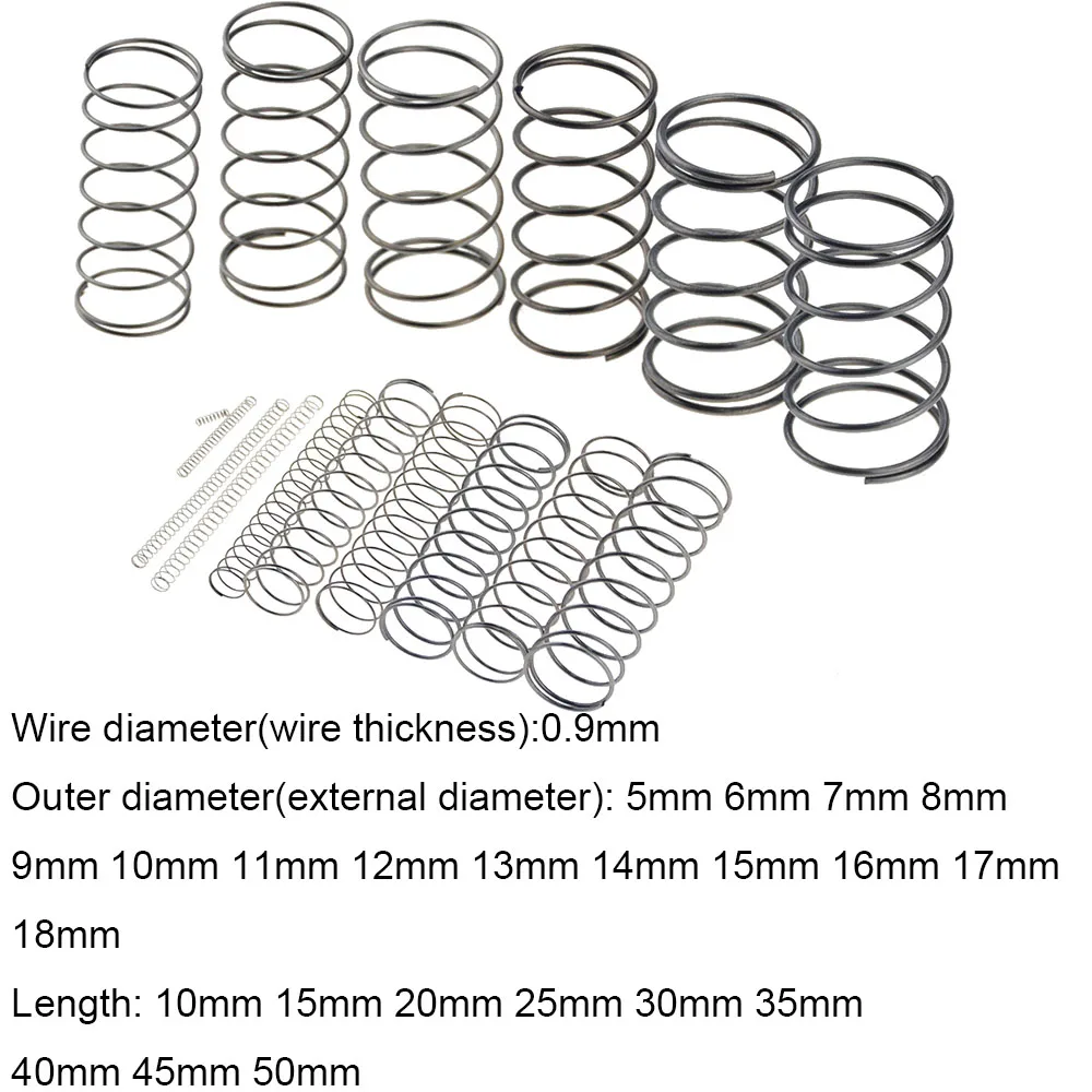 Cylindre de retour de Rotor à pression comprimée, bobine hélicoïdale,  ressort de Compression mécanique 65mn, diamètre du fil en acier 0.5mm  1.0mm, 2 pièces - AliExpress