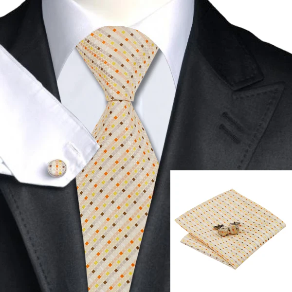 SN-1748, Hi-Tie, мужской галстук, шелковый галстук, высокое качество, золотой, красный, синий, розовый, одноцветные галстуки для мужчин, Свадебная вечеринка, деловой носовой платок, запонки - Цвет: C-737