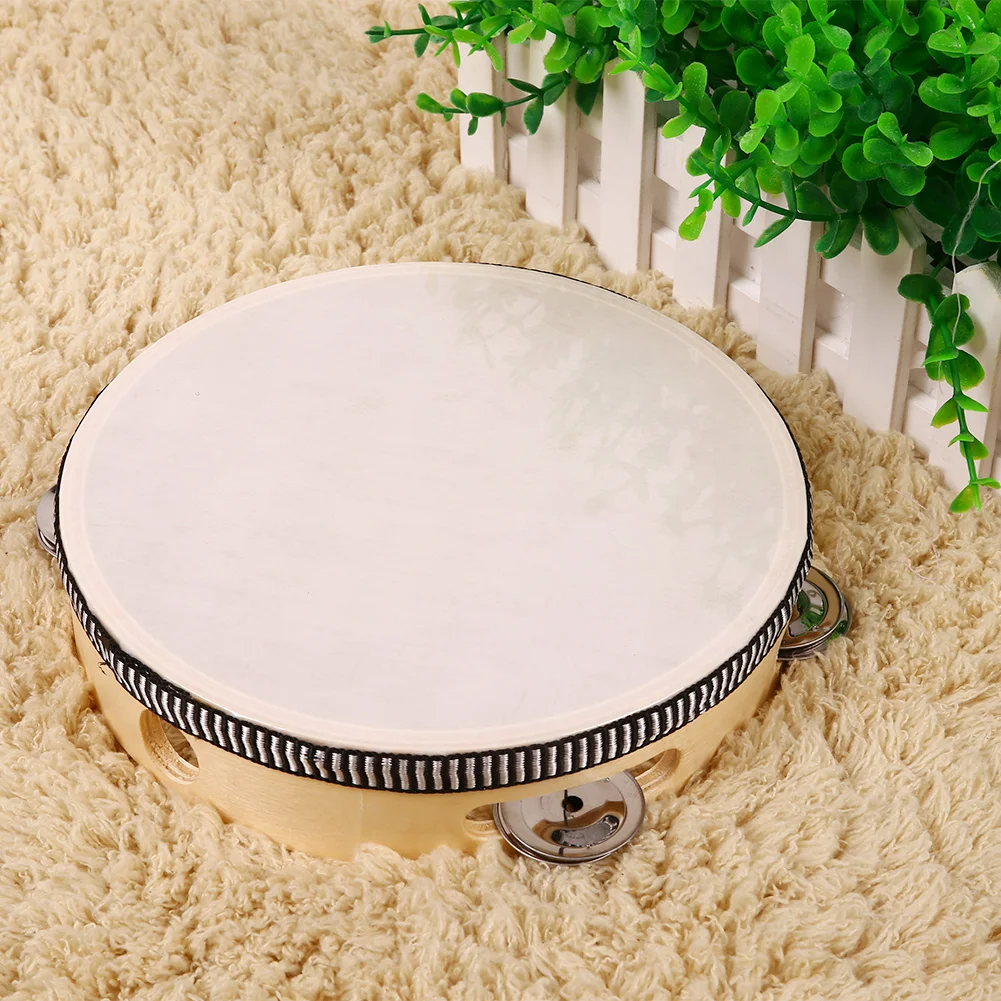 Tambourine Drum Musical Kids Percussion Learner Tamborine 8" Tambourines Baby Toy School Music Children Festival KTV Party Bell