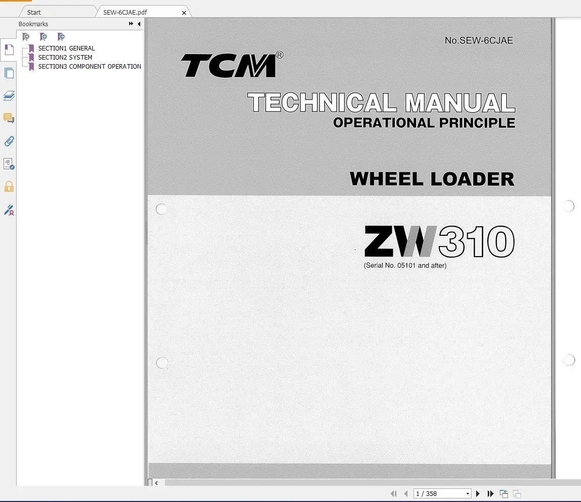 

TCM Tractor Shovel, Wheel Loader Service Part Manual Full Model DVD PDF