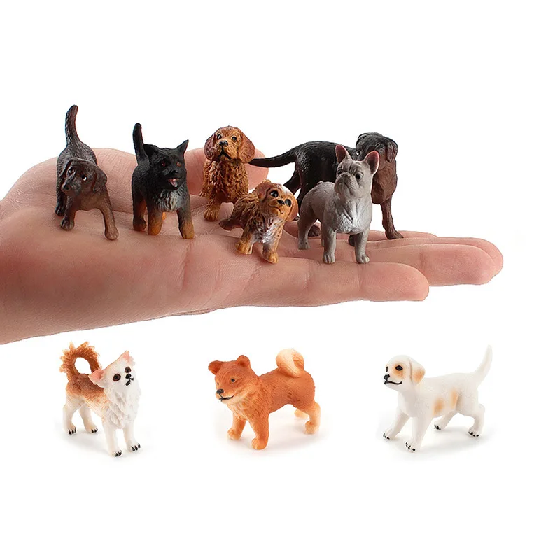 New product hot sale simulation small solid puppies model set static six dog home decoration birthday gift | Дом и сад