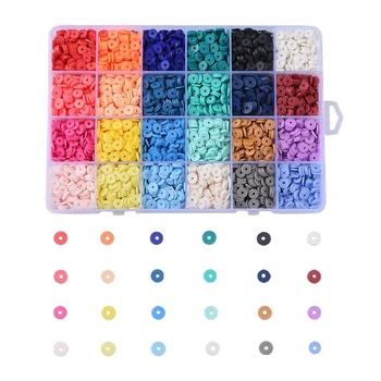 

4500pcs Flat Round Spacer Beads Soft Clay Spacer Beads Colorful Spacer Beads