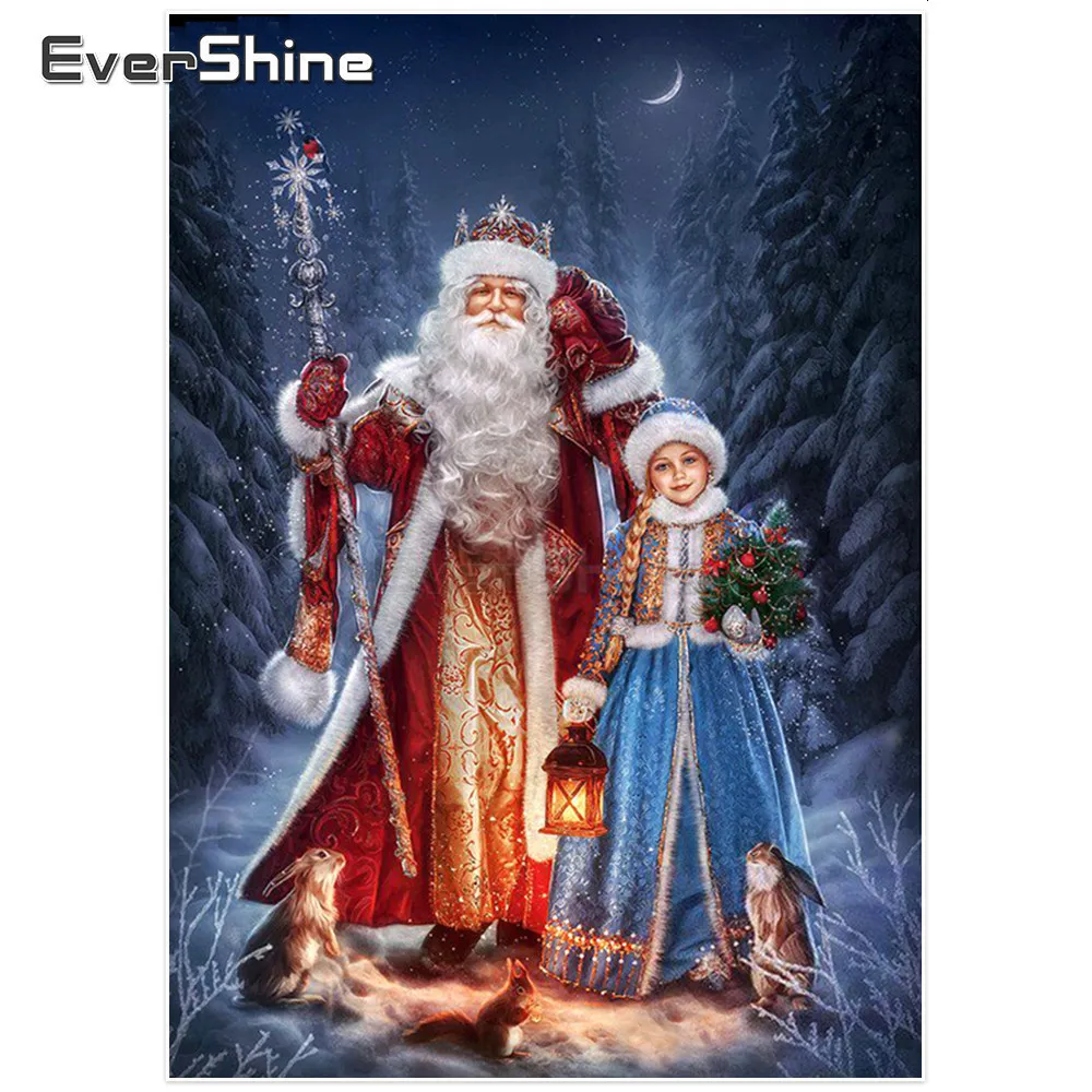 EverShine DIY 5D алмазная живопись вышивка крестом Дед Мороз картина из страз рождество