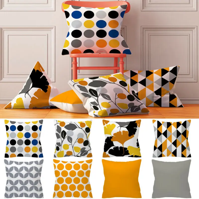 

2019 Newest Fashion printing Pillow Decor Cover Case Throw Home Polyester Waist Cushion 45x45cm