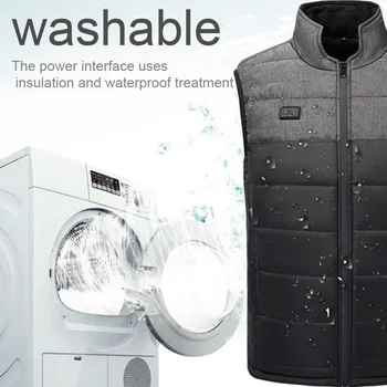 

Men Zipper Climbing Electric Riding Sleeveless Outdoor Hiking Warm Thermal Heated Vest Winter Adjustable Modes Usb Infrared