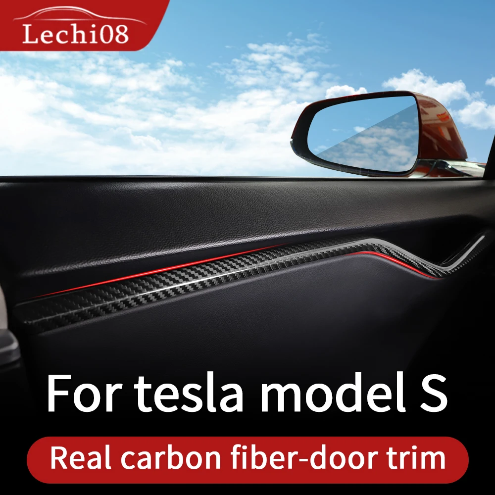 Embellecedor De Puerta Interior De Coche, Molduras Interiores Para Tesla  Modelo S 2016-2019, Accesorios Para Coche, 8 Piezas