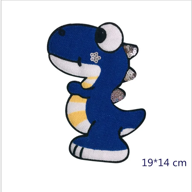 

Sequins Cloth With Dinosaur Cartoon Bead Patch Embroidery Towel Embroidered Hole Post Children's Clothing Accessories