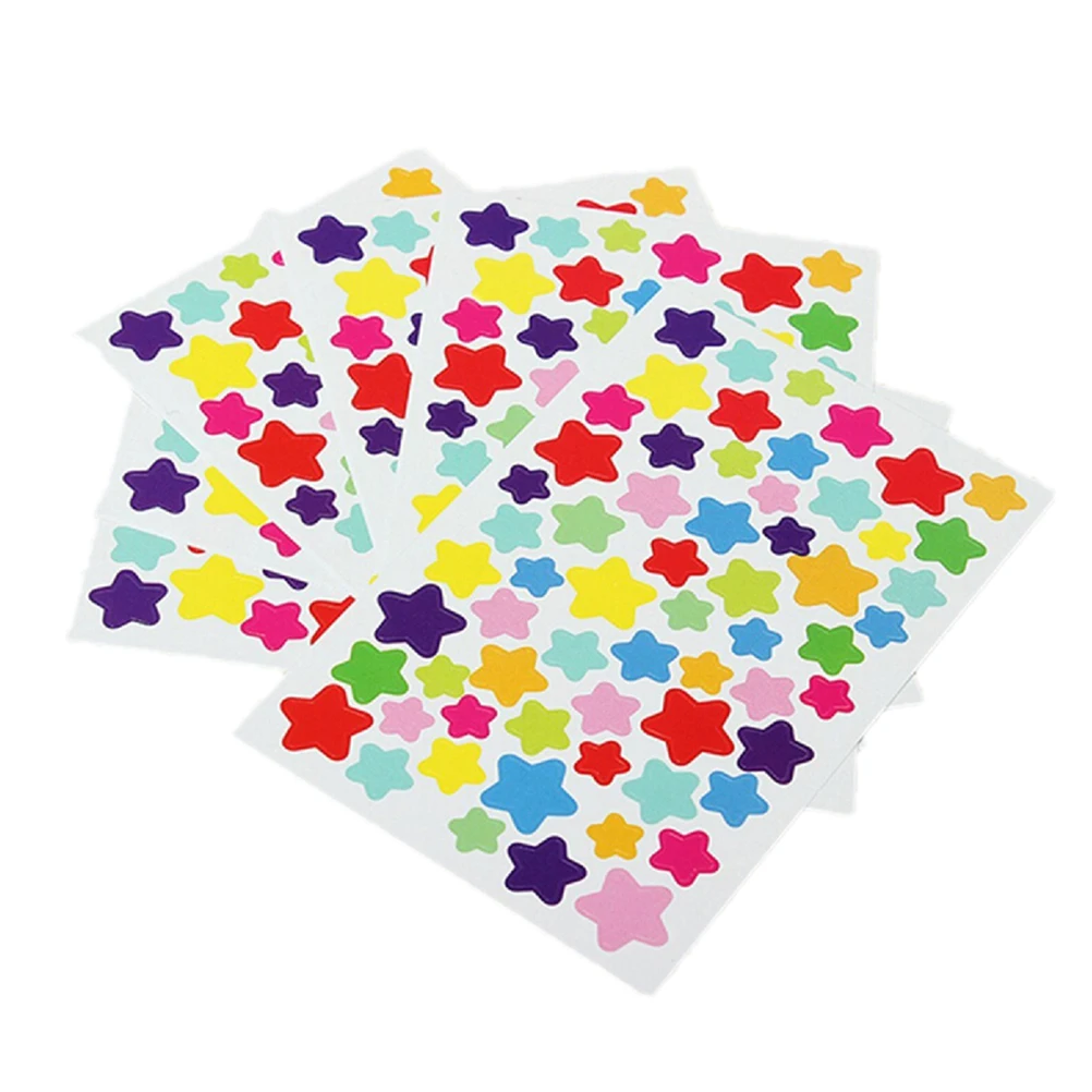 

6Pcs/Set Colorful Round Circle Star heart Label stickers Dot Diary Stickers Planner Scrapbook Albums Photo Decor Stickers Decal