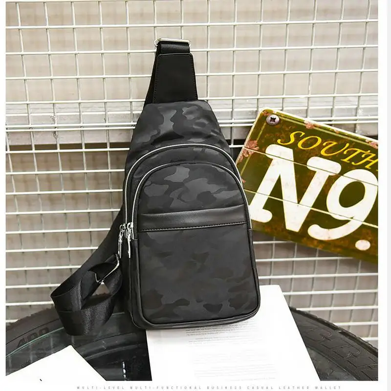 

PUOU 2019 new women men small chest bag male crossbody Shoulder Tote adjustable shoulder strap Oxford camo leisure sport packest