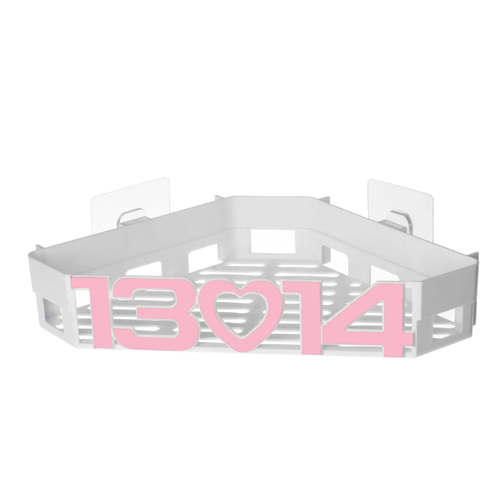 1314 pink Самоклеящаяся угловая полка для душа, кухонная корзина для ванной, настенный Домашний Органайзер - Цвет: 1314 pink