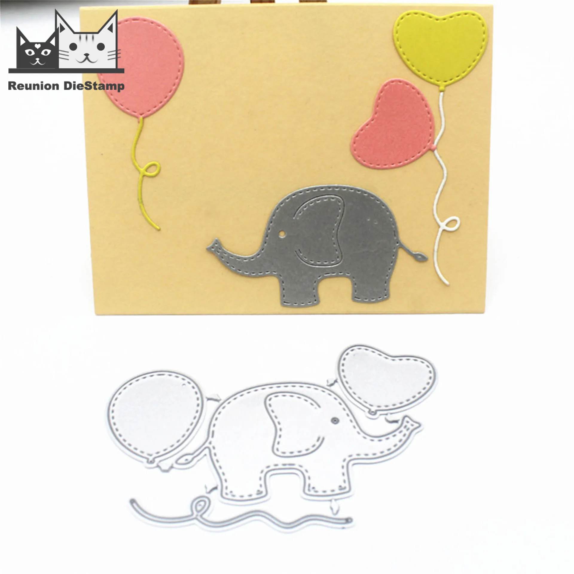 

Reunion Elephant Metal Cutting Dies 3D DIY Scrapbooking Carbon Sharp Craft Die Photo Invitation Card Decoration Die Cut 2020 New