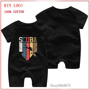 

Vintage Scuba Diving printed romper Cheap cotton Baby romper Short Sleeve clothing One Piece Summer Unisex girl boy jumpsuits