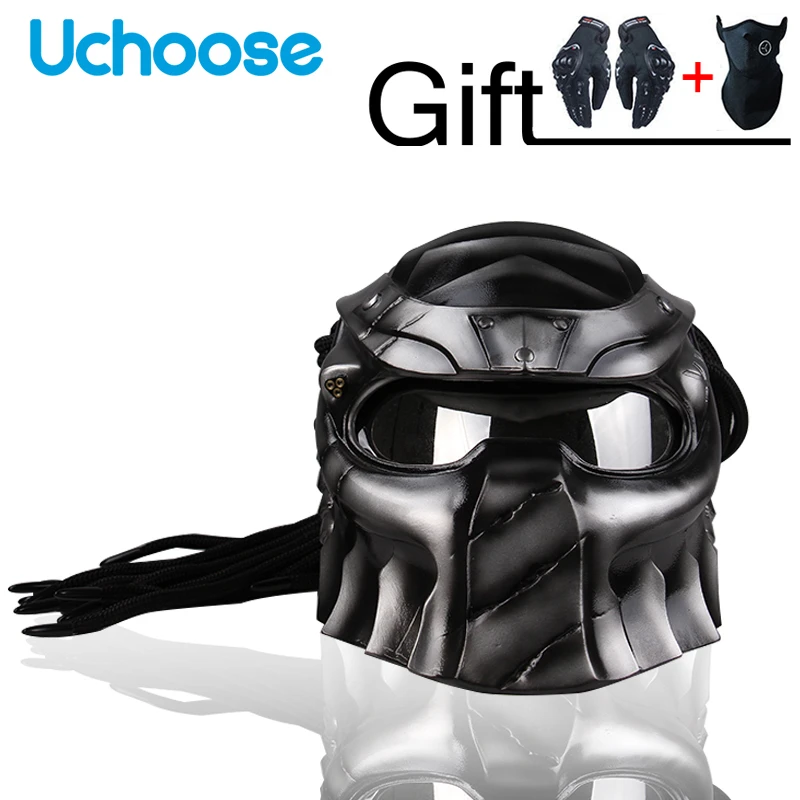 

Predator Creativity Motorcycle Helmet Full Face Helm Flexible Strip Lighting Bring Own Hair Eye-catching Quality Colored Lenses