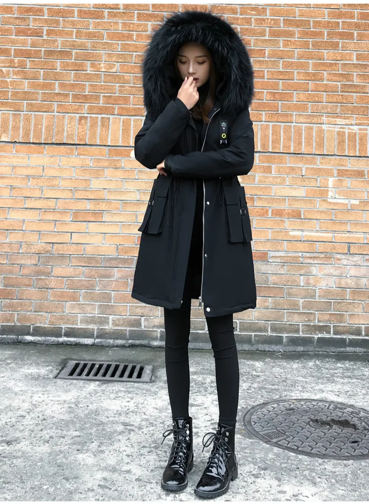 AYUNSUE Parkas Mujer зимняя куртка женская длинная куртка женская пуховая хлопковая стеганая куртка Корейская Теплая Куртка парка Mujer KJ2886