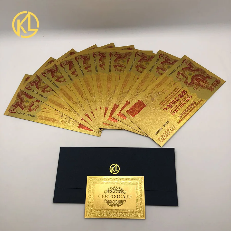 10-100-pcs-lot-Hongkong-1000000-Dragon-banknote-Gold-Foil-Banknotes ...