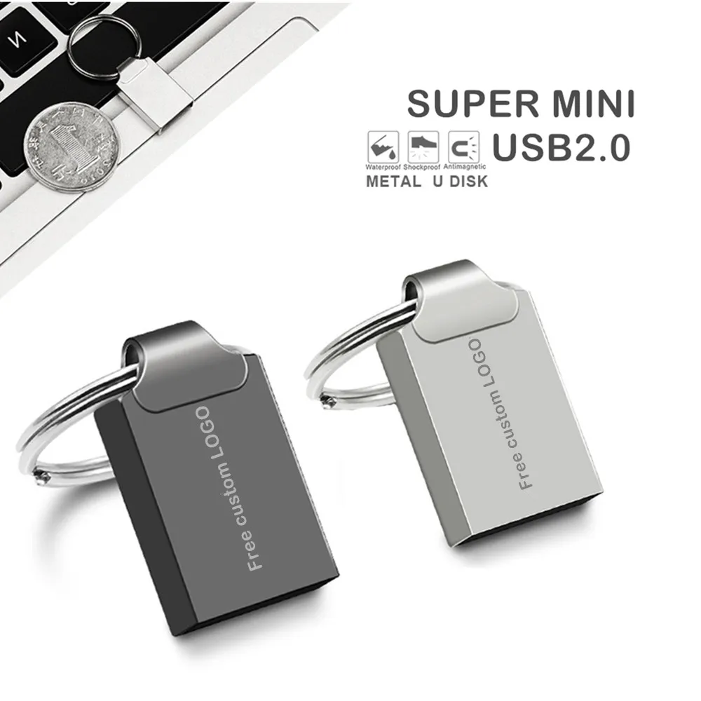 Флеш-карта памяти 32 Гб, супер мини usb 3,0, металлический Usb флеш-накопитель 64 ГБ, 128 ГБ, флеш-накопитель 16 ГБ, флеш-накопитель 8 ГБ, u-диск, бесплатный логотип на заказ