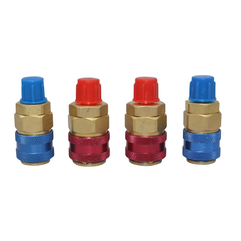 1 Pcs R134A High Low Freon Air Conditioning Refrigerant Quick Coupler Adapters Brass Adapters Connector Manifold Gauge
