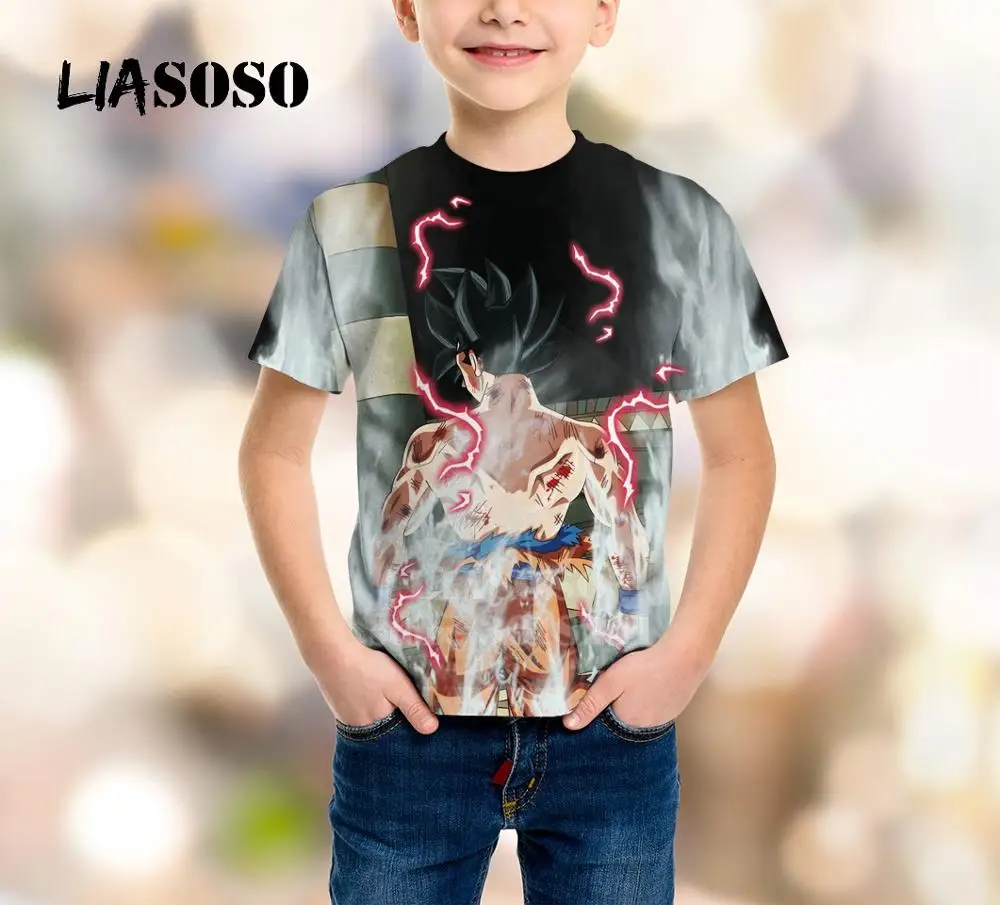 LIASOSO/Детский свитшот с Роши для подростков, футболка с 3D-принтом «Жемчуг дракона», детский топ, пуловер с короткими рукавами для мальчиков и девочек, B157-07 - Цвет: 15