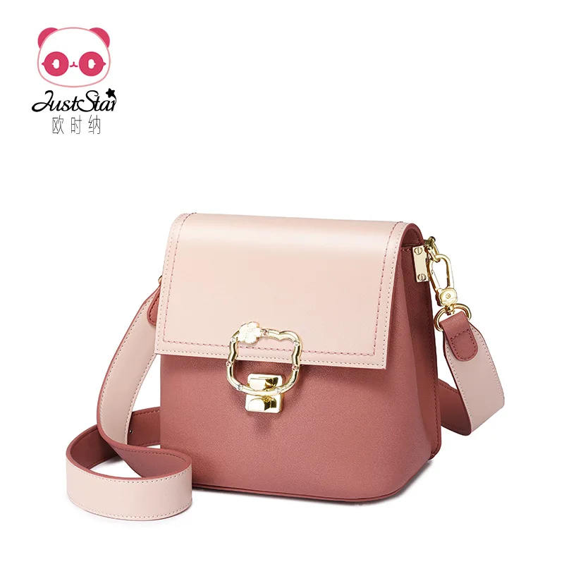 

EU Is Satisfied Bucket Bag WOMEN'S Bag New Style 2019 Contrast Color Wide-Strap Large Capacity Shoulder Bag Versatile Cute Shoul