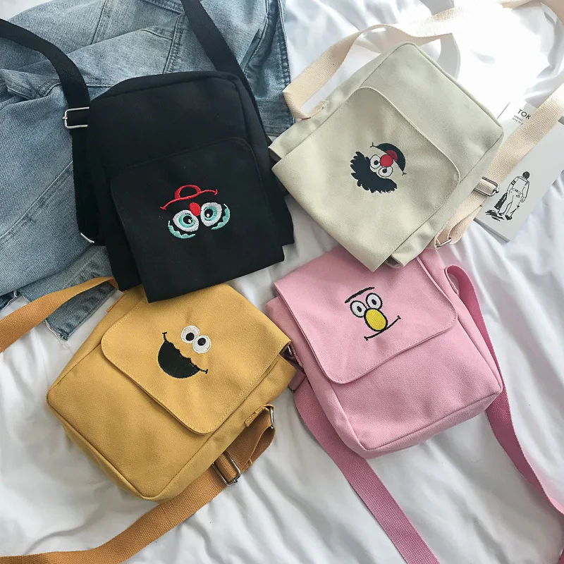 

Literature And Art Hipster Canvas Bag Women's 2019 New Style Korean-style Japanese-style GIRL'S Heart Shoulder Bag Versatile Sho